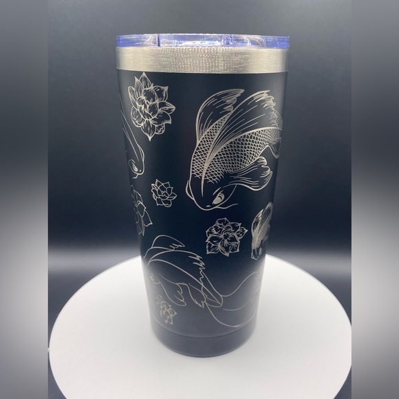 20 oz black tumbler! Laser engraved!